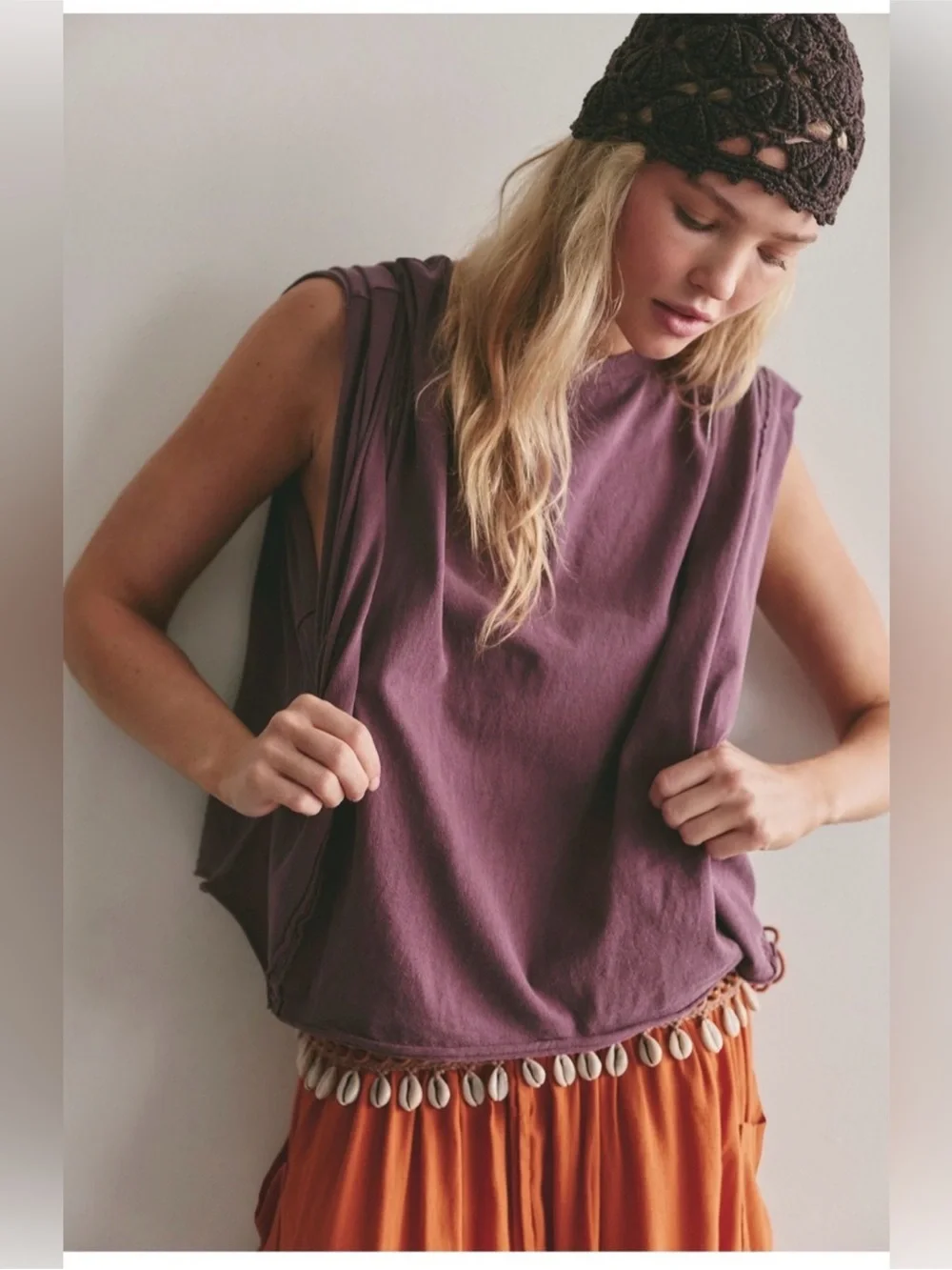 Free People Cora Crochet Knit skull - cap
